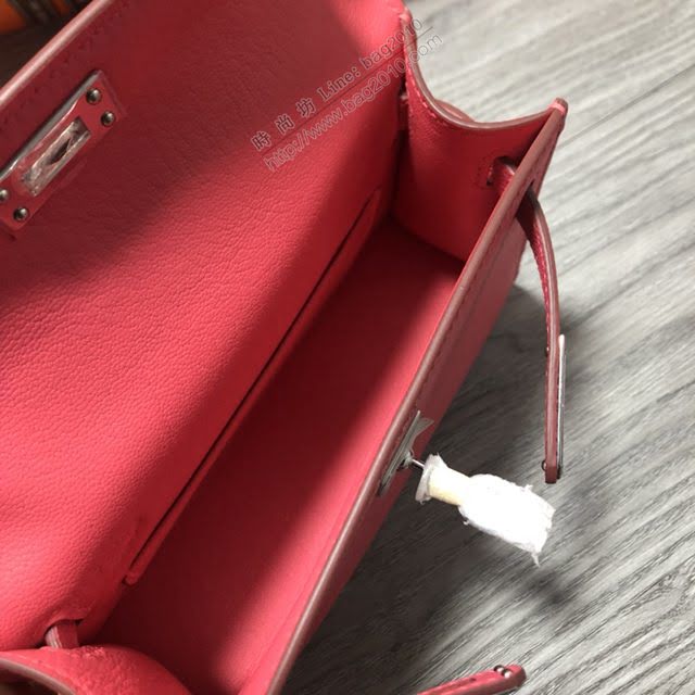 Hermes女包 愛馬仕kelly2代 Epsom金銀扣 全手縫 Hermes新款Mini kelly女包  am1823